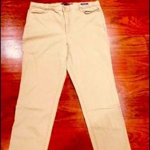 Gloria Vanderbilt Woman’s Plus Size Beige Khaki Pants-Size 16